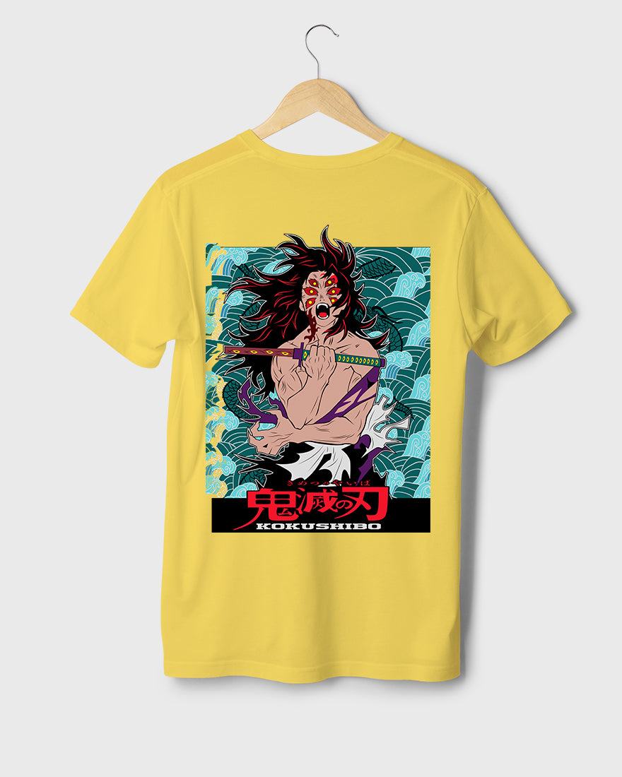 Mens Regular Tshirt Anime Demon Slayer Kokushibo