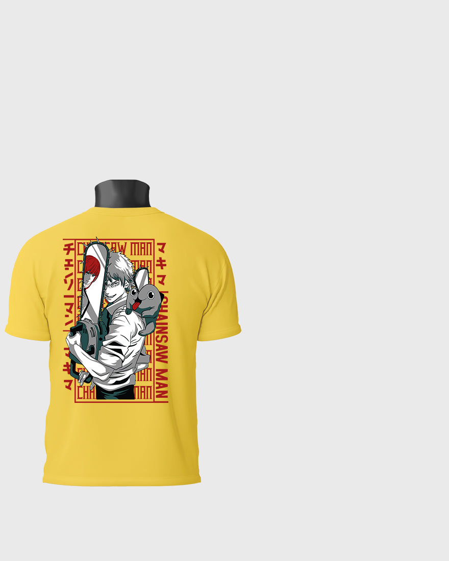 Mens Regular Tshirt Anime Chainsaw Man Denji Makima