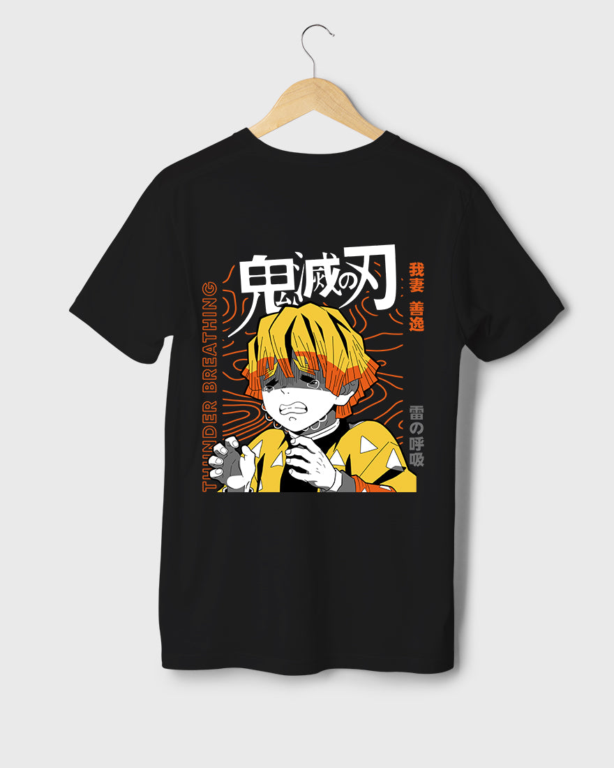 Mens Regular Tshirt Anime Demon Slayer Thunder