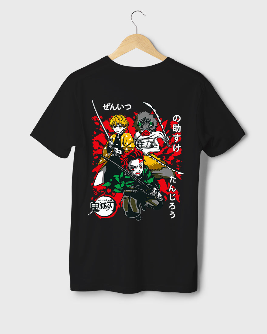 Mens Regular Tshirt Anime Demon Slayer Tanjiro Team