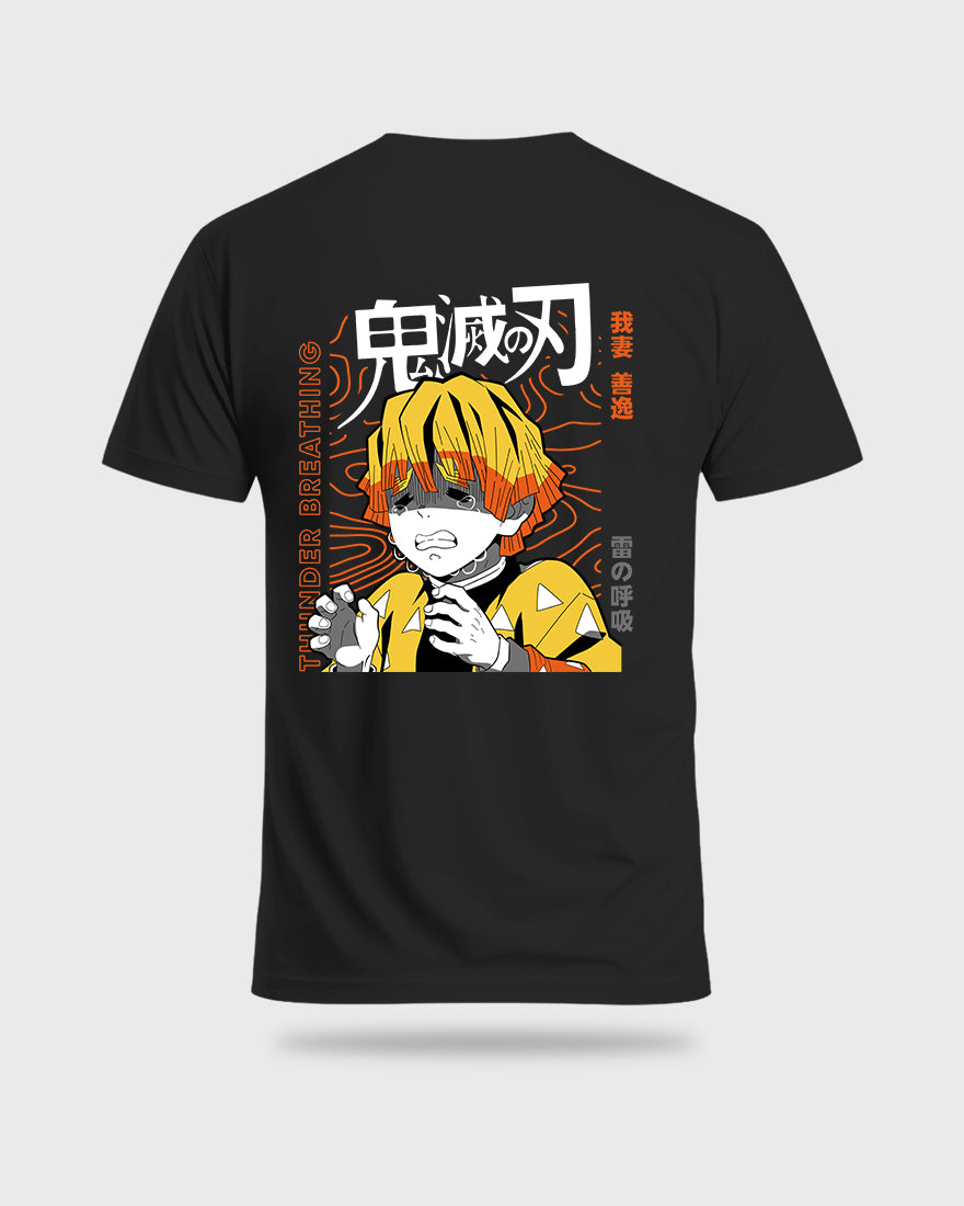 Mens Regular Tshirt Anime Demon Slayer Thunder