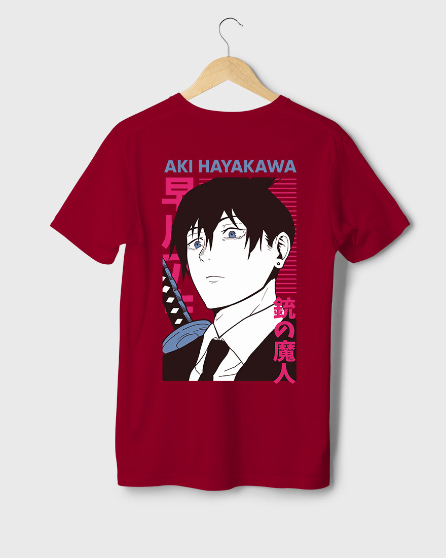 Mens Regular Tshirt Anime Chainsaw Man Aki