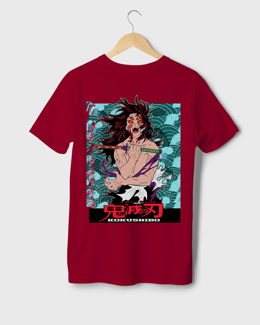 Mens Regular Tshirt Anime Demon Slayer Kokushibo