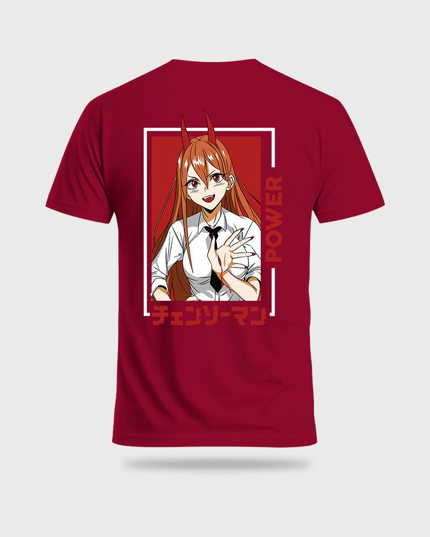 Mens Regular Tshirt Anime Chainsaw Man Makima Power2