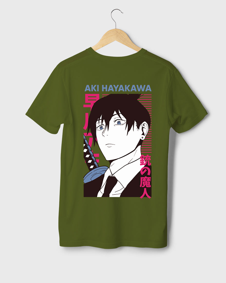 Mens Regular Tshirt Anime Chainsaw Man Aki