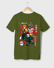 Mens Regular Tshirt Anime Demon Slayer Tanjiro Team