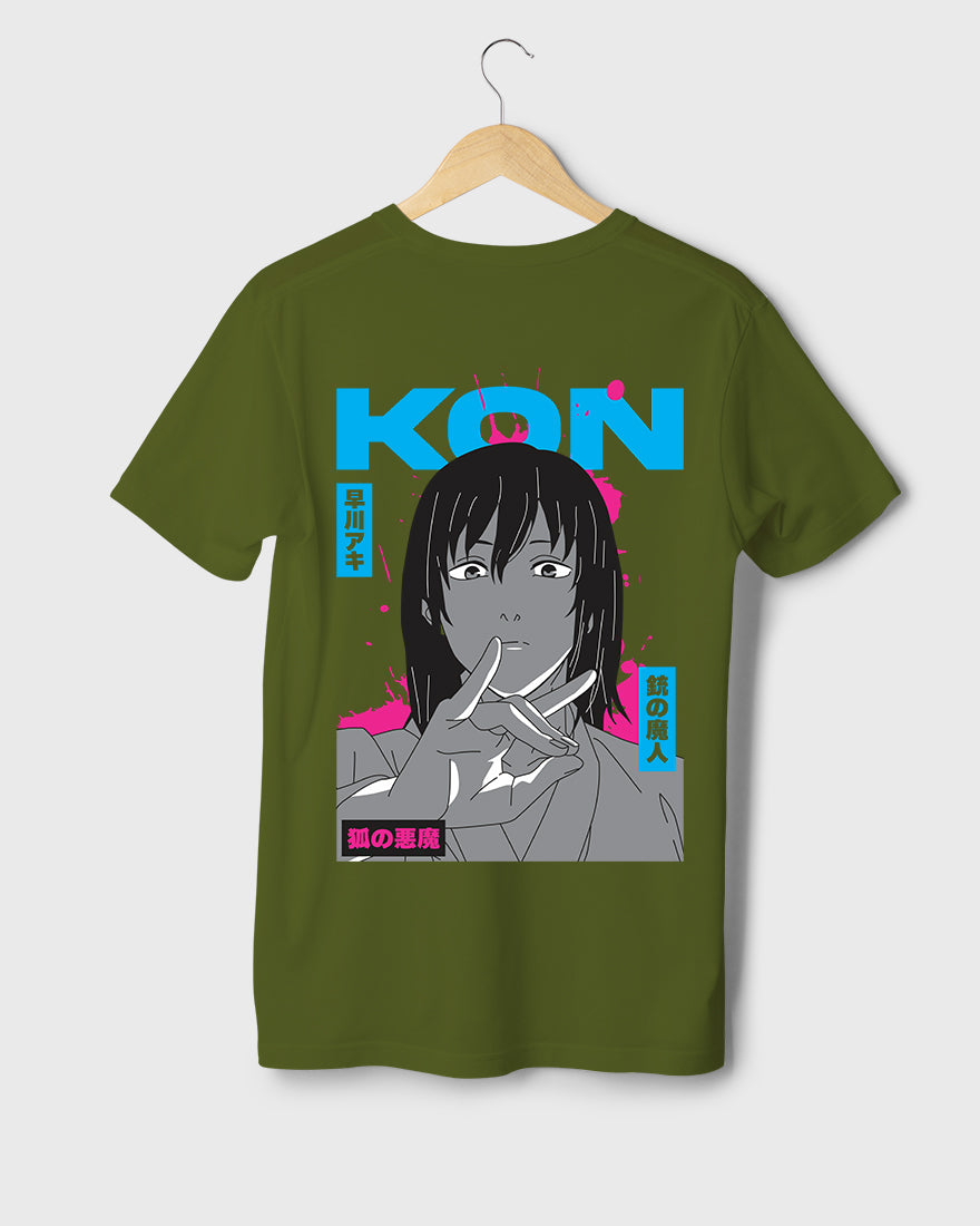 Mens Regular Tshirt Anime Chainsaw Man Kon