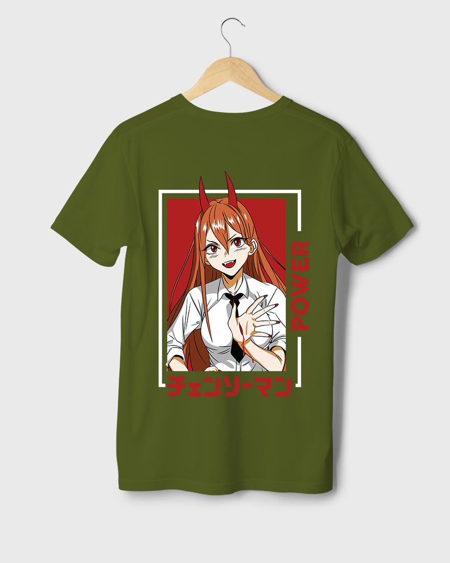 Mens Regular Tshirt Anime Chainsaw Man Makima Power2