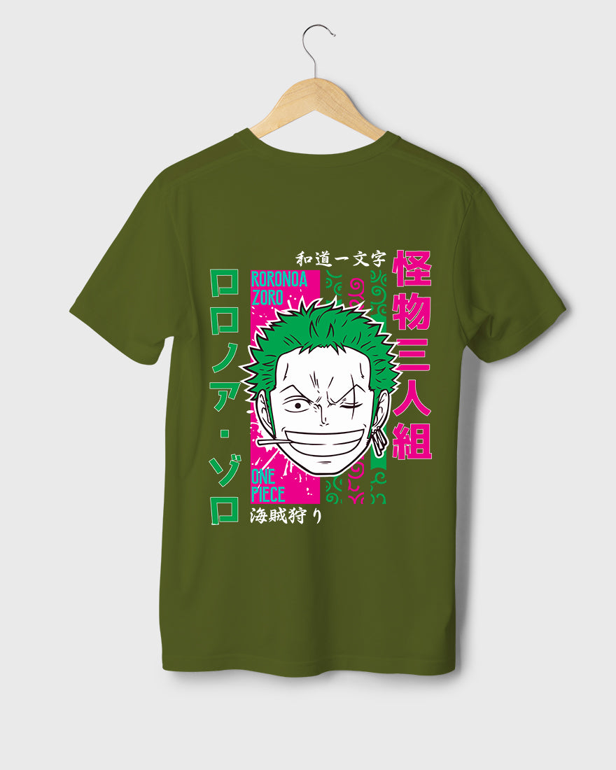 Mens Regular Tshirt Anime One Piece Zoro Color 3