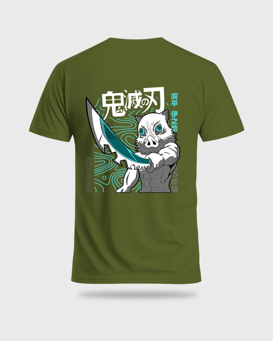 Mens Regular Tshirt Anime Demon Slayer Inosuke