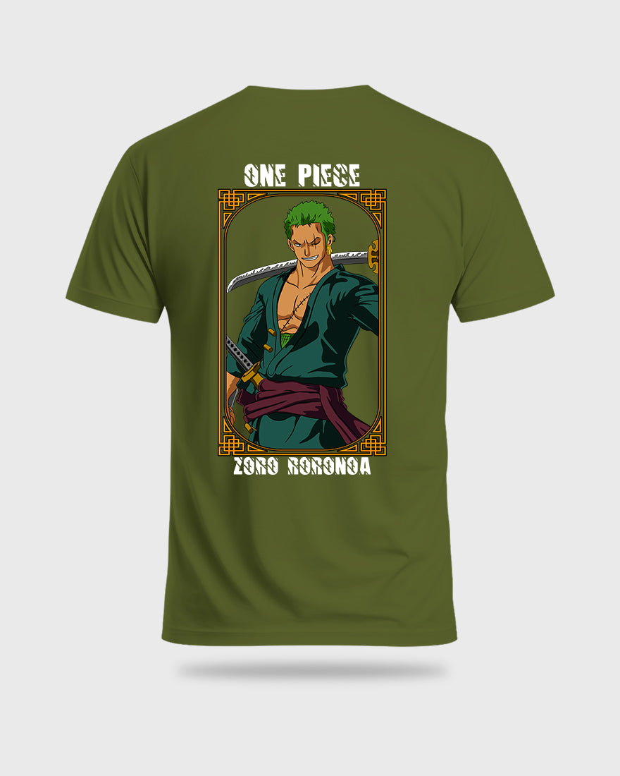 Mens Regular Tshirt Anime One Piece Zoro Color 1