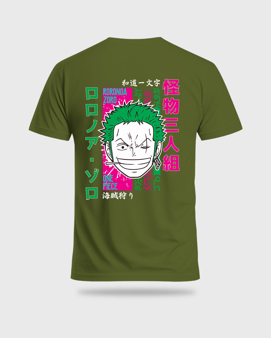 Mens Regular Tshirt Anime One Piece Zoro Color 3