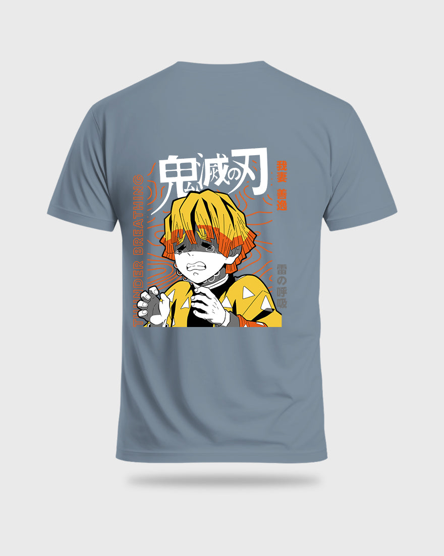 Mens Regular Tshirt Anime Demon Slayer Thunder