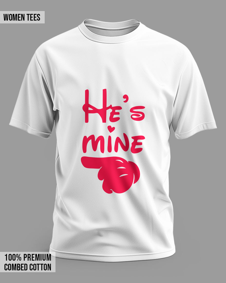 Fun "He's Mine" and "She's Mine" Couple T-Shirts - Bold and Playful Statement