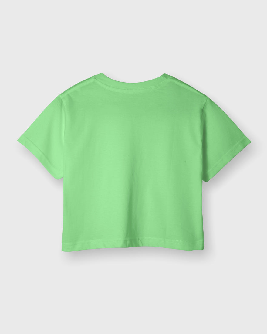 Womens Crop Top Plain TShirt - Mint Green