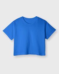 Womens Crop Top Plain TShirt - Ice Blue