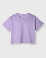 Womens Crop Top Plain TShirt - Lavender