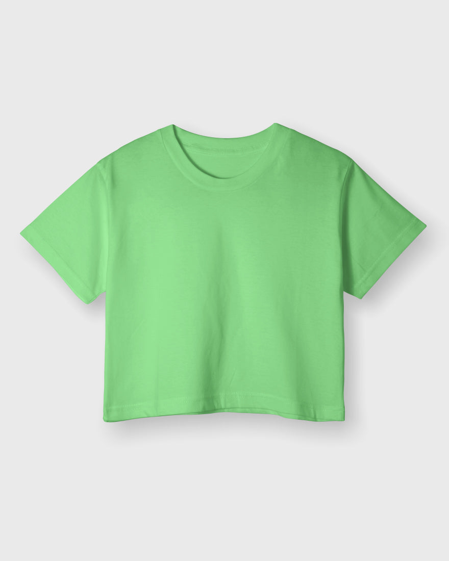 Womens Crop Top Plain TShirt - Mint Green