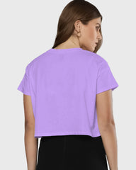 Womens Crop Top Plain TShirt - Lavender