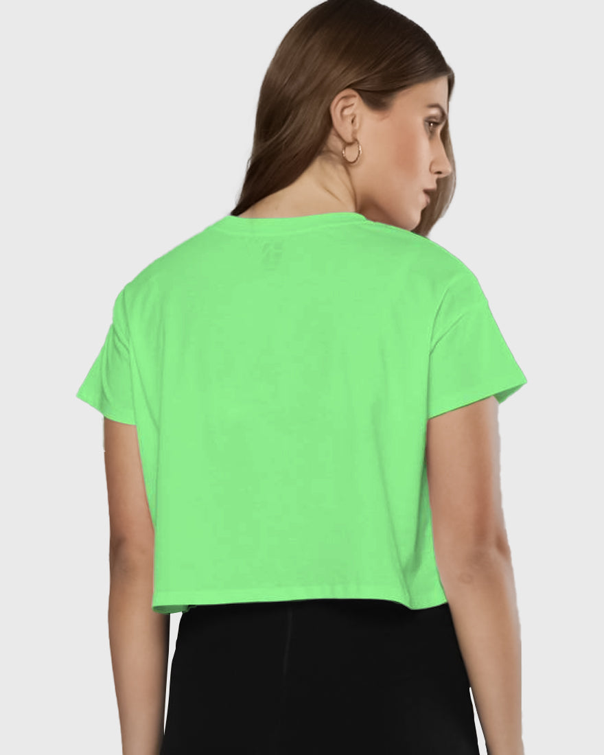 Womens Crop Top Plain TShirt - Mint Green