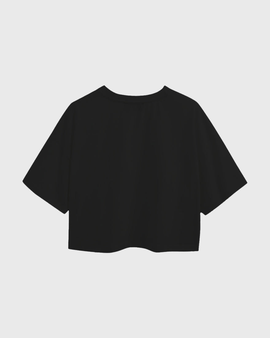 Womens Oversized Crop Top Plain TShirt