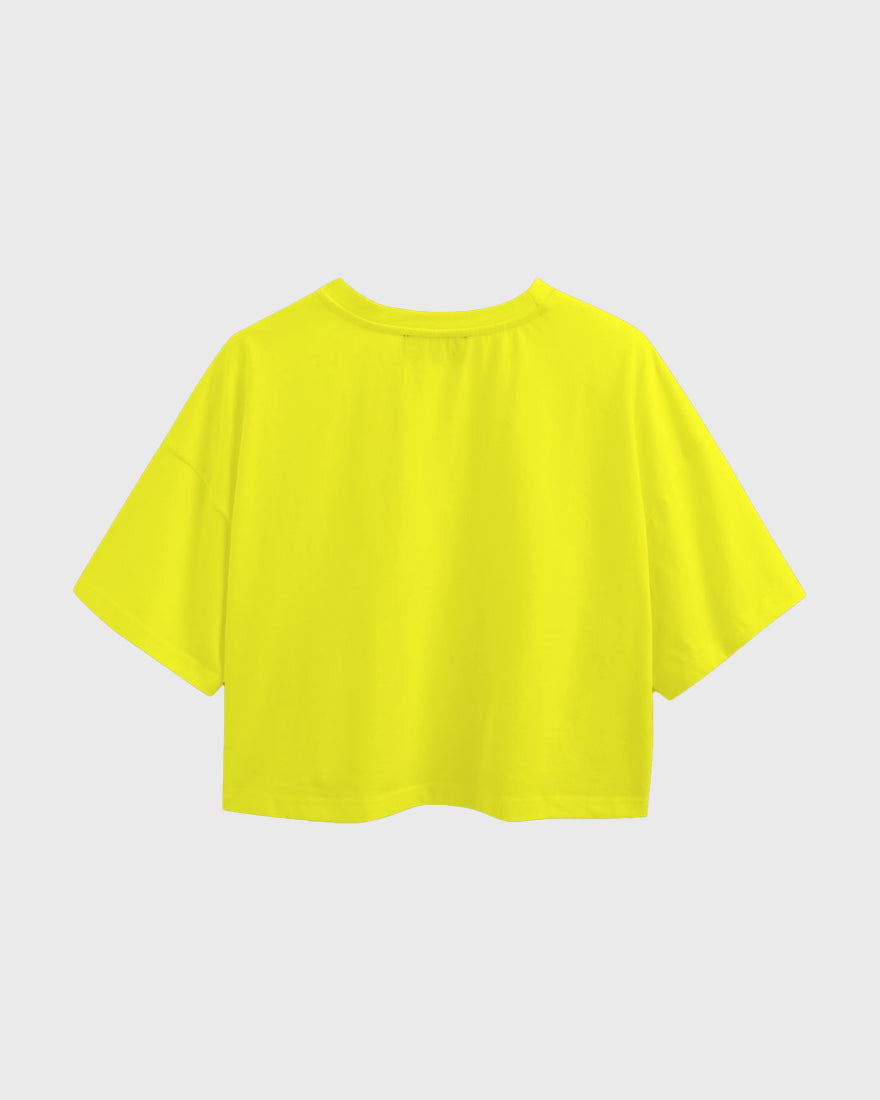 Womens Oversized Crop Top Plain TShirt