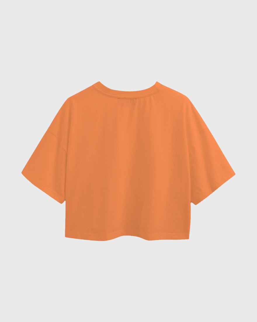 Womens Oversized Crop Top Plain TShirt