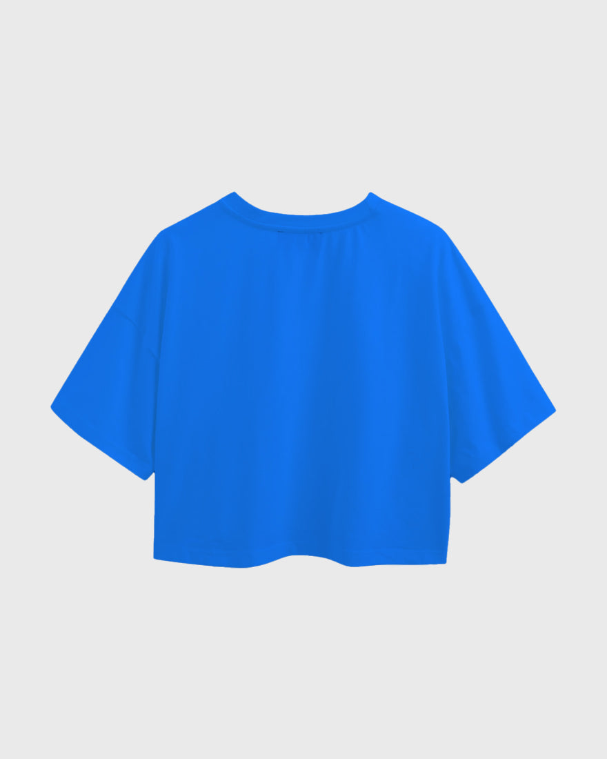 Womens Oversized Crop Top Plain TShirt