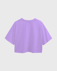 Womens Oversized Crop Top Plain TShirt - Lavender