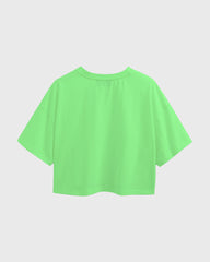 Womens Oversized Crop Top Plain TShirt - Mint Green