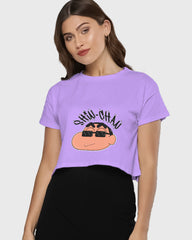 Womens Cropped TShirt Cartoon Sinchan