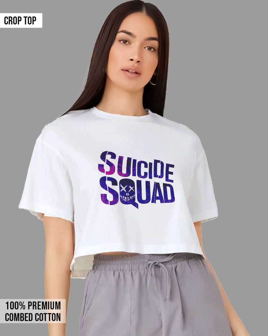 Womens Cropped TShirt Gaming Suicide Squad Special Ops