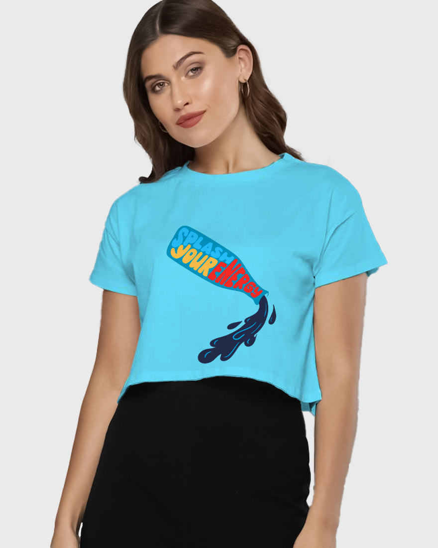 Womens Cropped TShirt Funky Splash