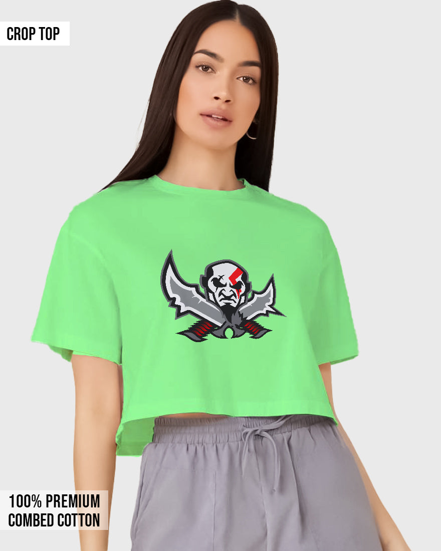 Womens Cropped TShirt Gaming God Of War Kratos