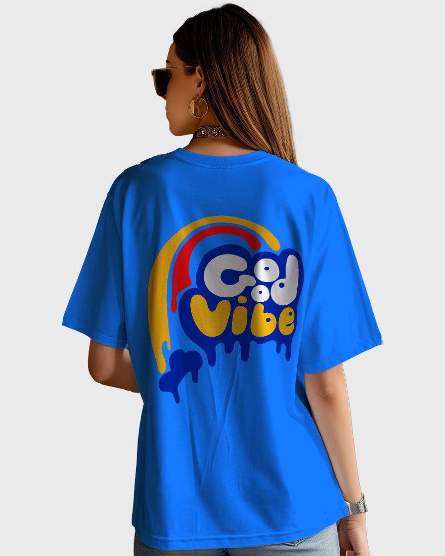 Womens Oversized TShirt Funky Good Vibe