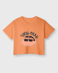 Womens Cropped TShirt Cartoon Sinchan