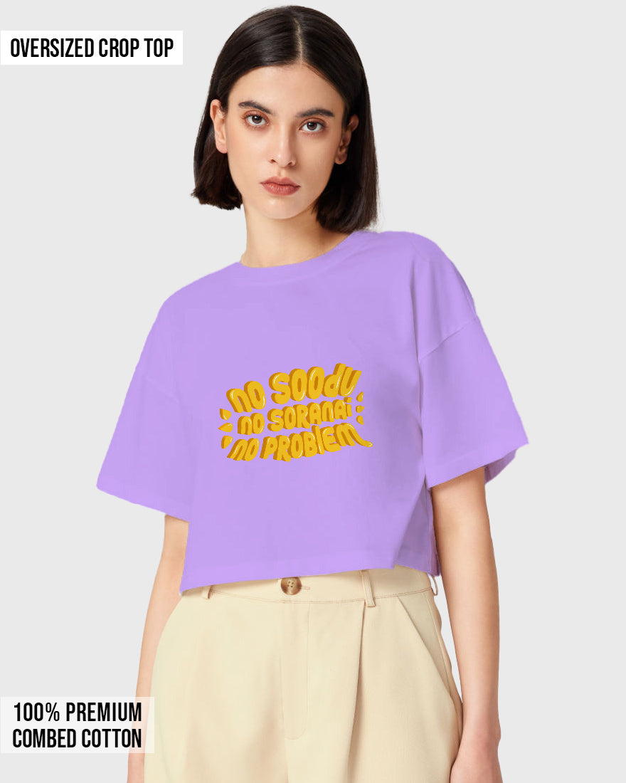 Womens Oversized Cropped TShirt Trendings No Problem