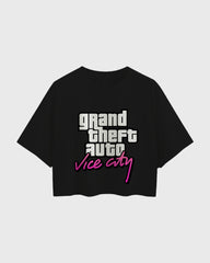 Womens Oversized Cropped TShirt Gaming Gta 4