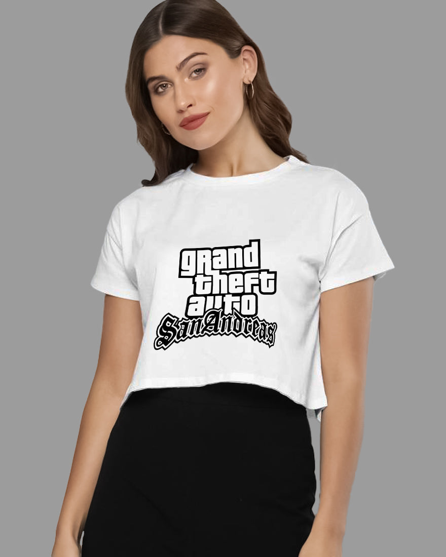 Womens Cropped TShirt Gaming Gta 3