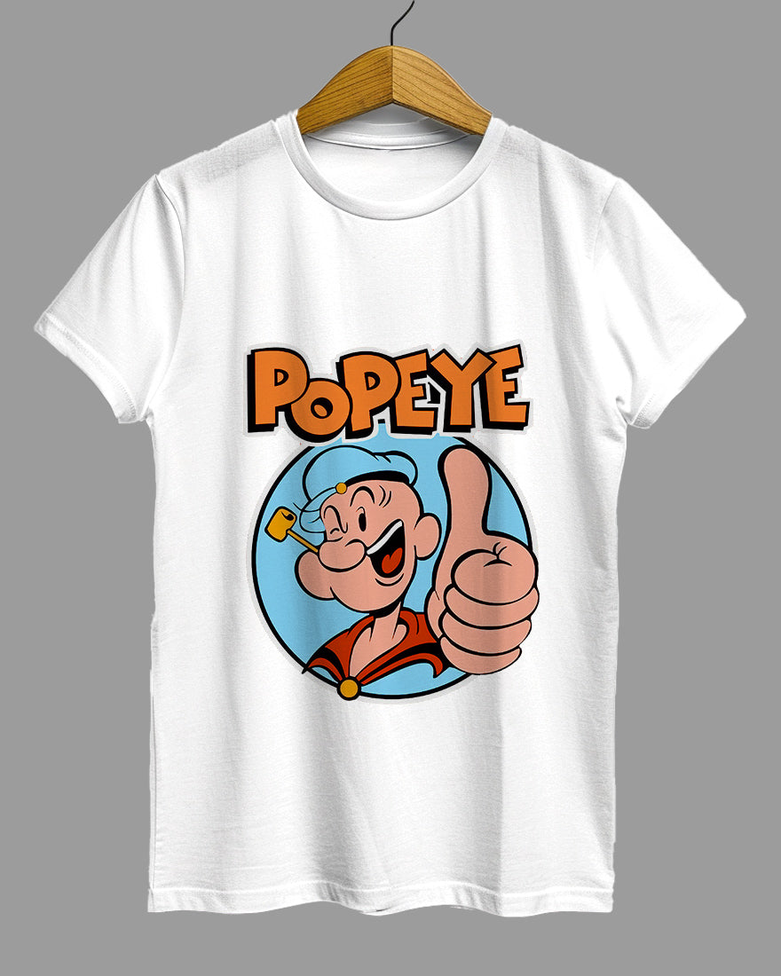 Womens Relaxed Fit TShirt Cartoon Popeye