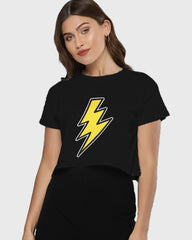 Womens Cropped TShirt Movies Flash Logo1