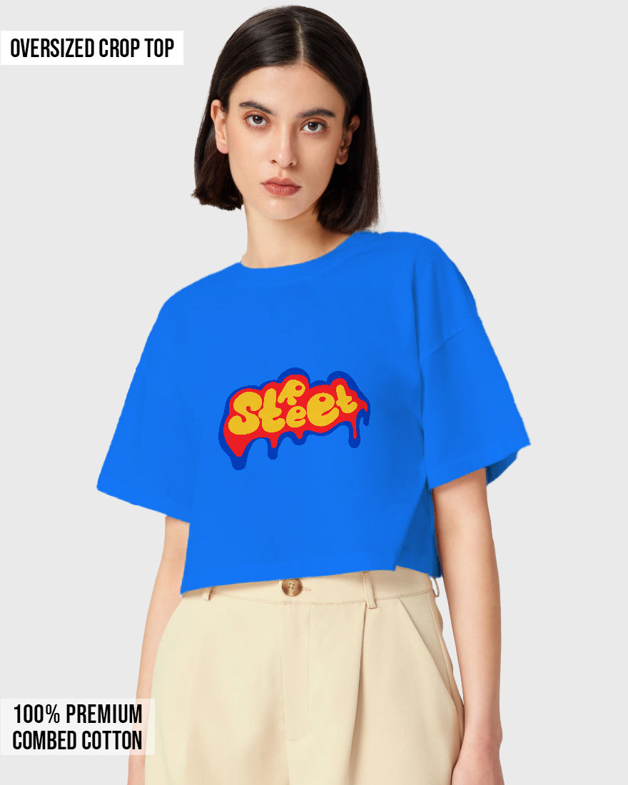 Womens Oversized Cropped TShirt Funky Street