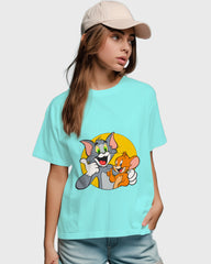 Womens Relaxed Fit TShirt Cartoon Tom & Jerry