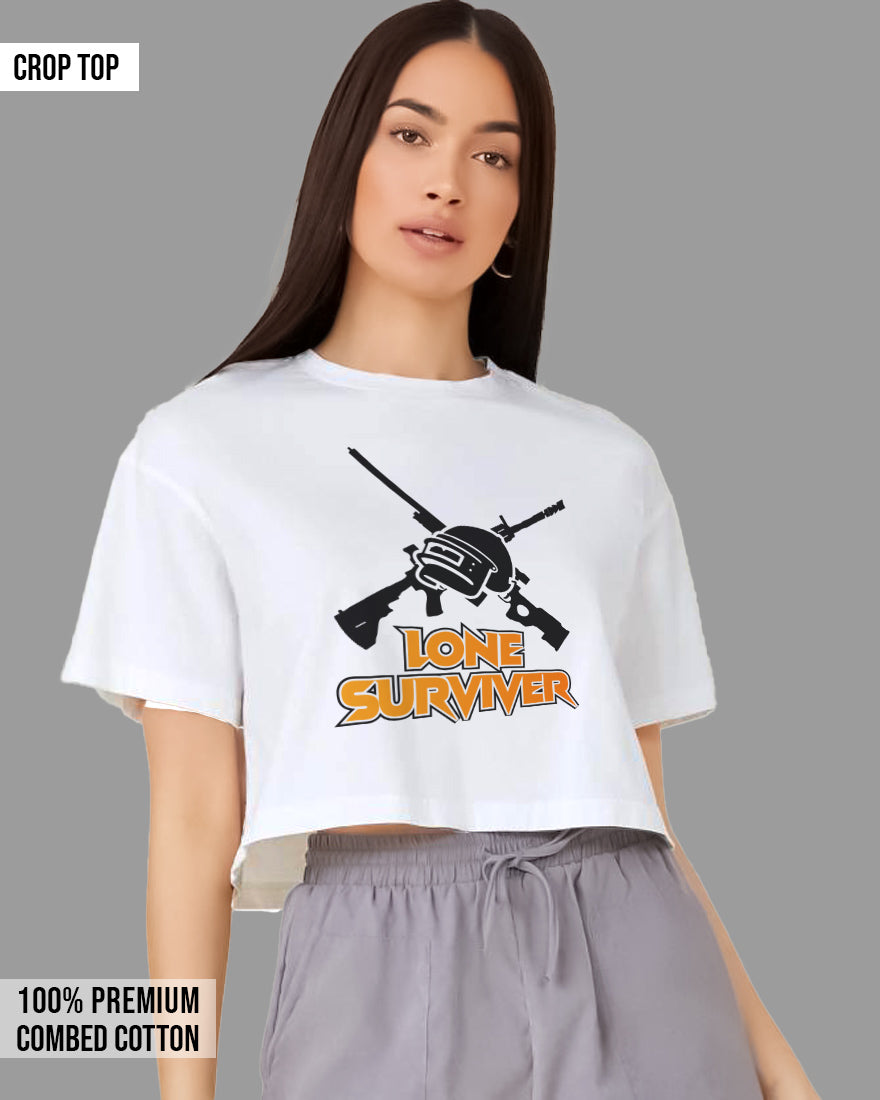 Womens Cropped TShirt Gaming Pubg 2