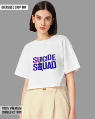 Womens Oversized Cropped TShirt Gaming Suicide Squad Specialops