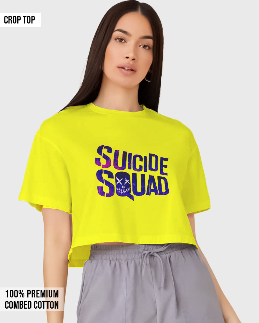 Womens Cropped TShirt Gaming Suicide Squad Special Ops