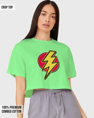 Womens Cropped TShirt Movies Flash Logo2