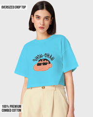 Womens Oversized Cropped TShirt Cartoon Sinchan