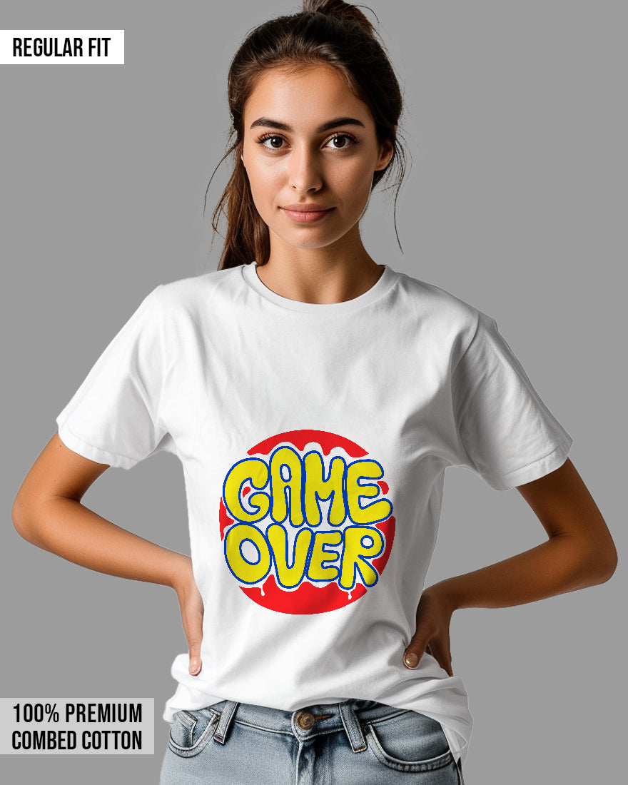 Womens Relaxed Fit TShirt Funky Game Over