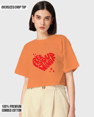 Womens Oversized Cropped TShirt Funky Free Your Mind